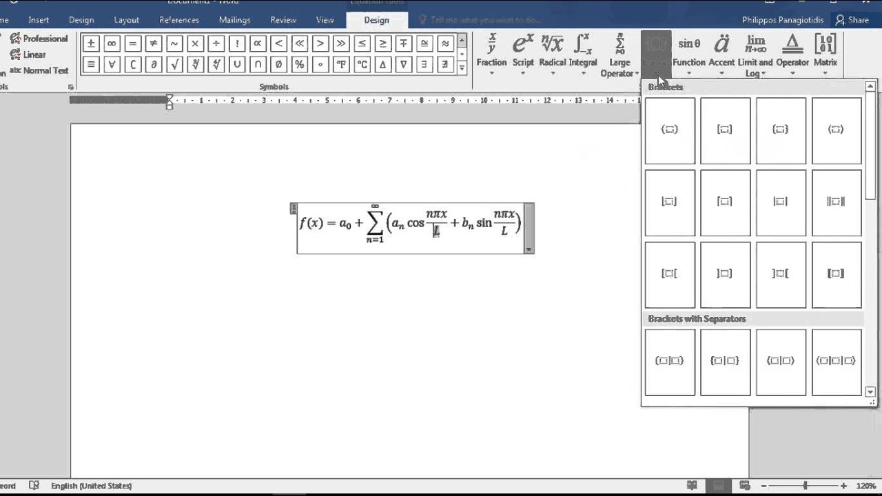 word equation editor shortcuts 2010